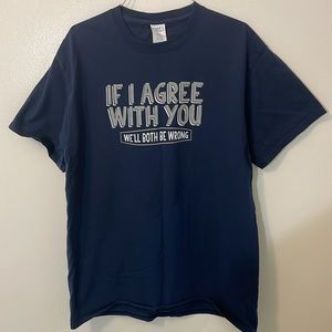 Port & Company large blue 100% cotton t shirt funny